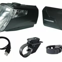 Trelock LED-Akku-Leuchten Set I-go Eco LS 360/ 720 Schwarz Mit Halter 25 Lux STVZO