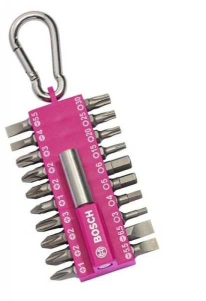 21tlg. Snap Hook BOSCH Fuchsia Kleinsortiment Schrauben Bit Set 3 21tlg. Snap Hook BOSCH Fuchsia Kleinsortiment Schrauben Bit Set
