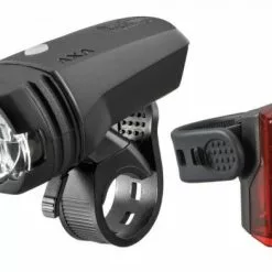 Axa LED-Akkuscheinw. GreenLine 50 Set Inkl. Rücklicht 1 LED Und USB Kabel StVZO