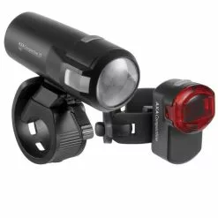 Axa Beleuchtungs Set Compactline 35 CB 35 Lux LED USB Akku Schwarz StVZO