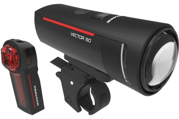 Trelock LED-Akku-Leuchten Set I-go Vector LS 600/740, Schwarz Mit Halter STVZO 3 Trelock LED-Akku-Leuchten Set I-go Vector LS 600/740, Schwarz Mit Halter STVZO