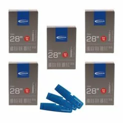 5x Schwalbe Schlauch SV15 28x0.75-1.10" (18/28-622/630) - 28 Zoll SV 40mm Und 3x Reifenheber
